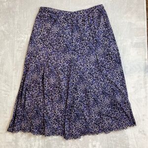 Feminine Bohemian Gypsy Coldwater Creek Skirt sz XS 4 Purple Print Romantic Chic